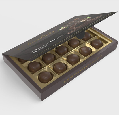 Custom Printing Luxury Belgian Chocolate Praline Box Cardboard Material