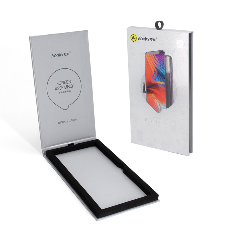 Customized Retail Mobile Phone Screen Protector Film Paper Packaging Boxes For Glass Screen Protector