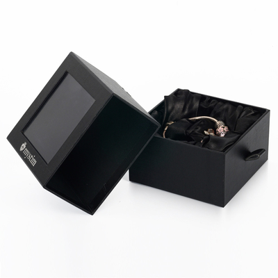 Custom Design Luxury Black Drawer Satin Lined Gift Paper Box For Bracelet
