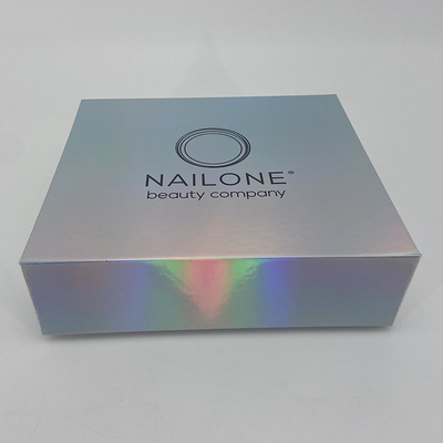 Custom Printed Deluxe Holographic Rigid Foldable Magnetic Closure Gift Cosmetics Packaging Paper Box